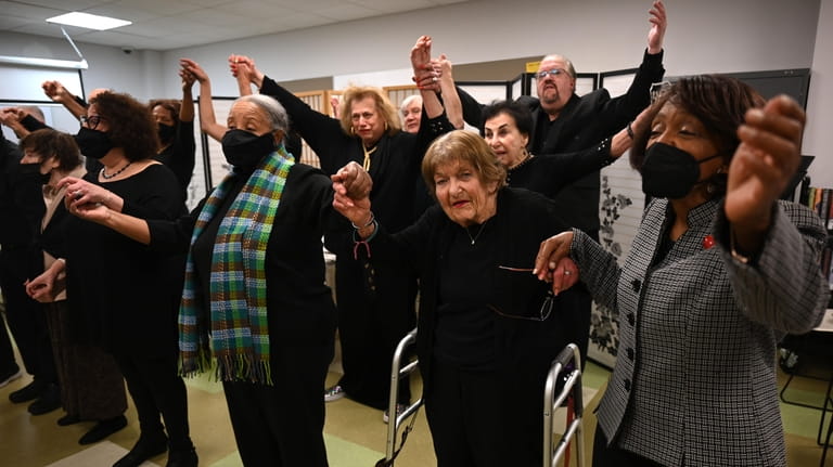 Members of Senior Theater Acting Repertory (STAR) perform recently during...