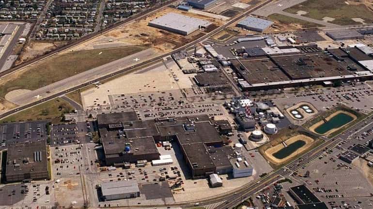 This aerial photo shows the Northrup Grumman site in Bethpage...