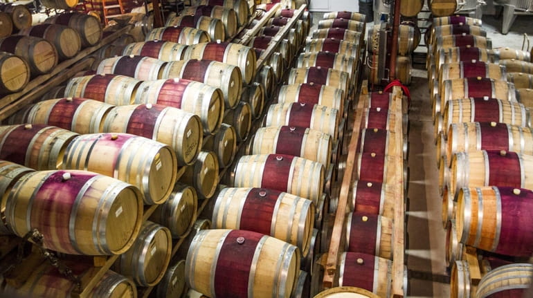 The barrel and tank room holds the 2013 vintage at...