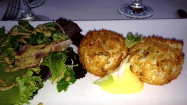 Crab cakes at Beaumarchais restaurant in East Hampton. (July 2012)