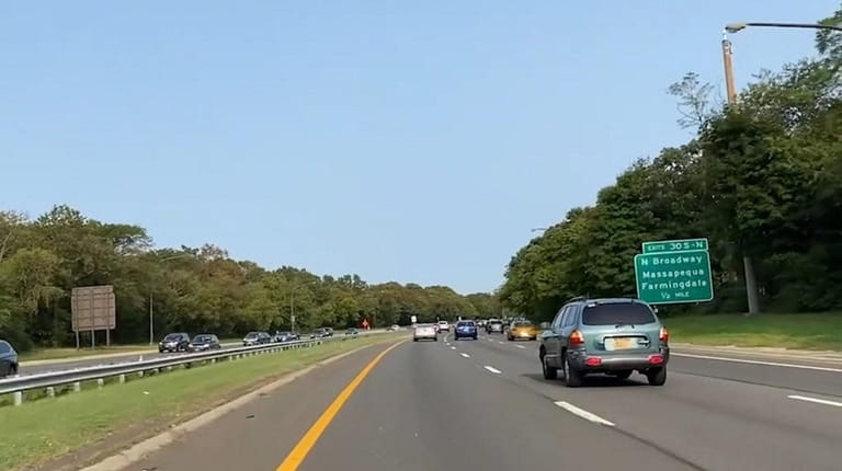 The Southern State Parkway in North Massapequa on Tuesday.  