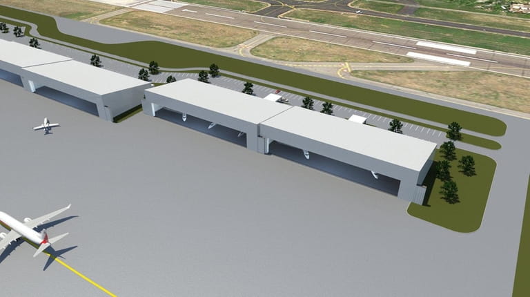 Rendering of the new 210,000-square-foot hangar, a $55 million-dollar project...