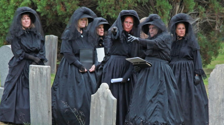Victorian "widows," portrayed by members of the North Fork Community...