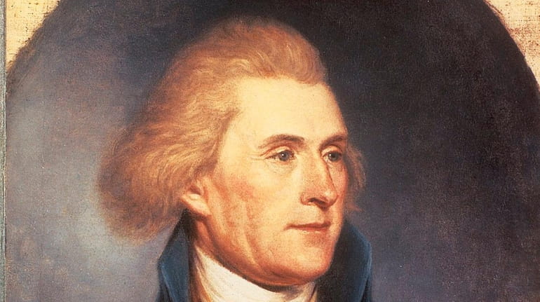 A Thomas Jefferson painting by Charles Wilson Peale in 1791....