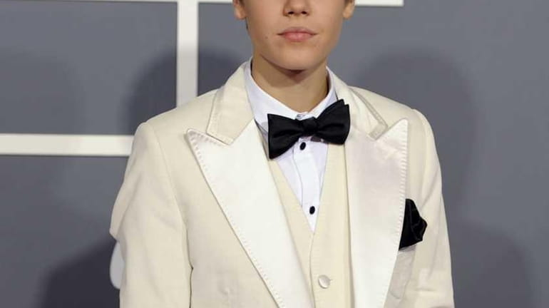 Justin Bieber arrives at the 53rd annual Grammy Awards on...
