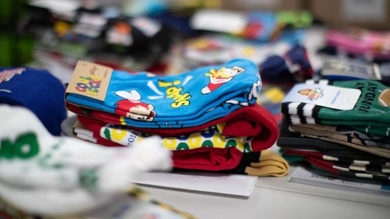 Some of the sock designs at John’s Crazy Socks, which...