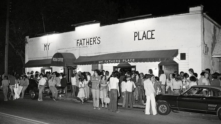 Music fans gather outside My Father's Place in Roslyn in its 1970s...