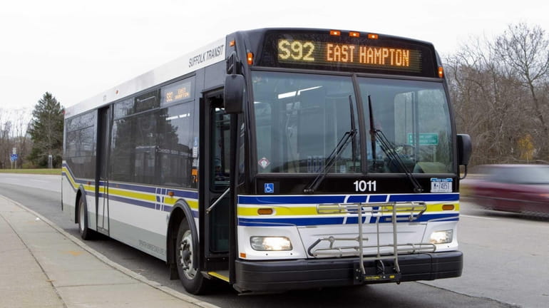 The Suffolk County Transit S92 at one of the bus...
