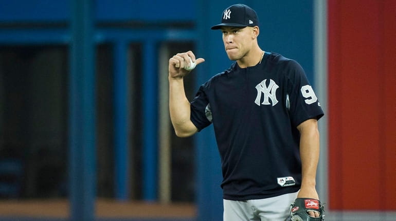Aaron Judge was penciled into the lineup batting second and...