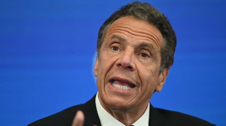New York Gov. Andrew M. Cuomo speaks during a news conference...