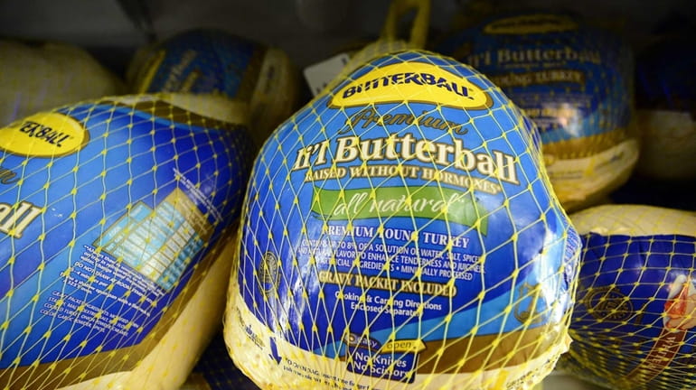 A frozen Butterball turkey on sale for Thanksgiving. (Nov. 18,...