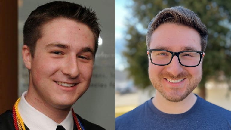 Alex Sabella in 2012, left, and now.