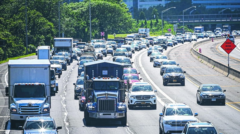 Eastbound traffic on the Long Island Expressway in Melville on...