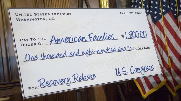 A mockup of a tax rebate check from 2008.
