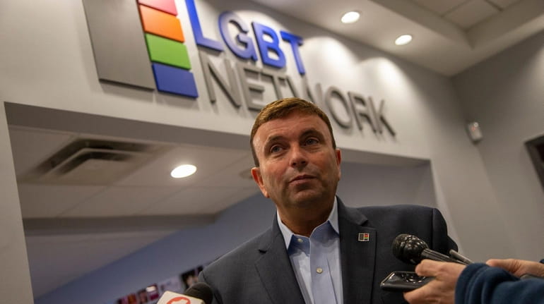 LGBT officials led by their chairman, David Kilmnick, said they...