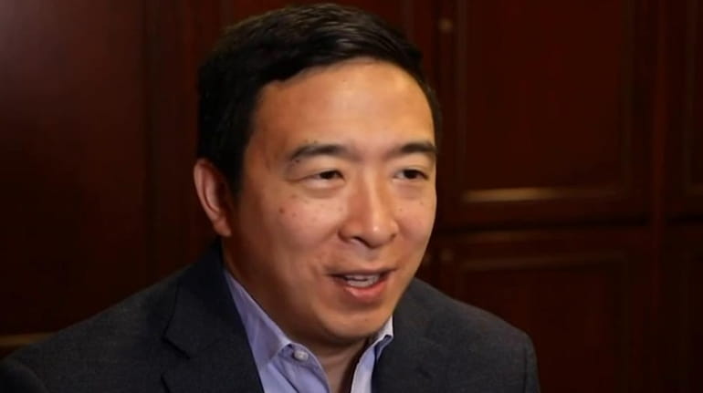 Then-Democratic presidential candidate Andrew Yang on Dec. 6, 2020.