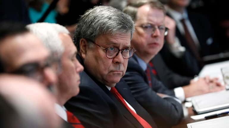 U.S. Attorney General William Barr, seen during a Cabinet meeting...