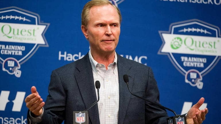 Giants president and CEO John Mara speaks with the media...