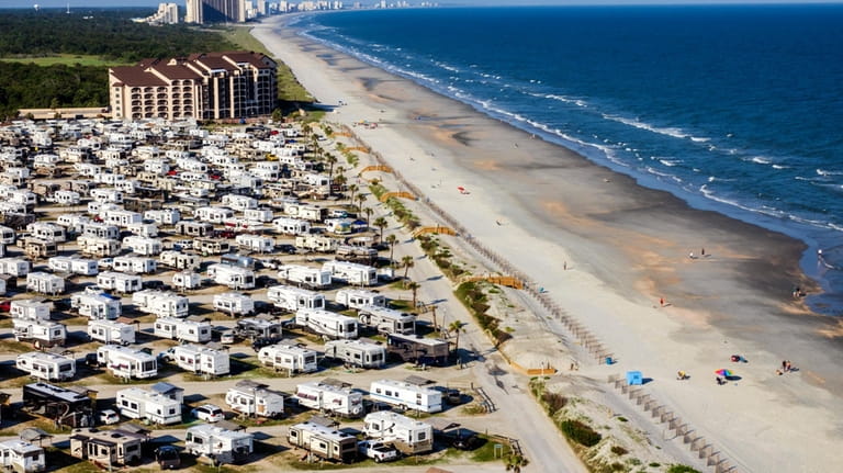 A view of the campground at Myrtle Beach in South Carolina.
