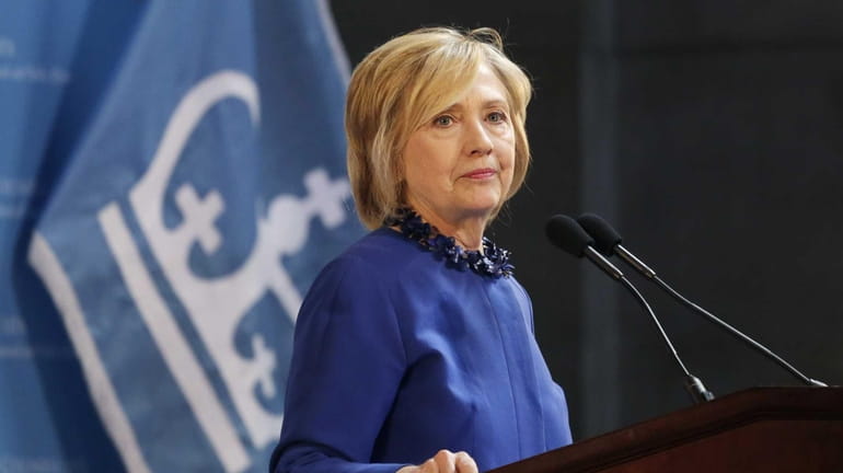 Hillary Rodham Clinton, a 2016 Democratic presidential contender, asks the...