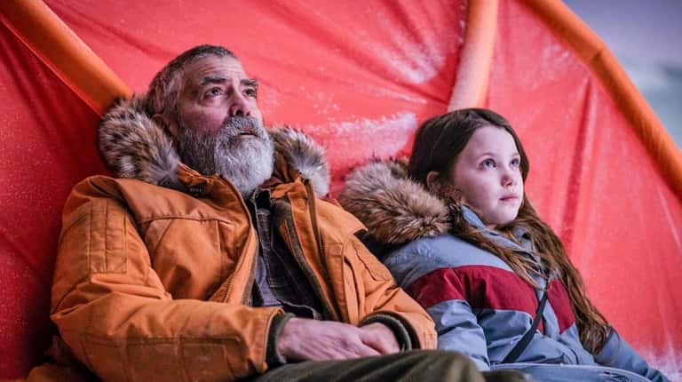 George Clooney and Caoilinn Springall in Netflix's "The Midnight Sky." 