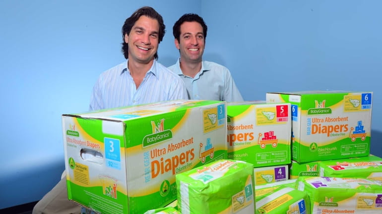 (L-R) Keith Garber and Kevin Schwartz, founders of BabyGanics pose...