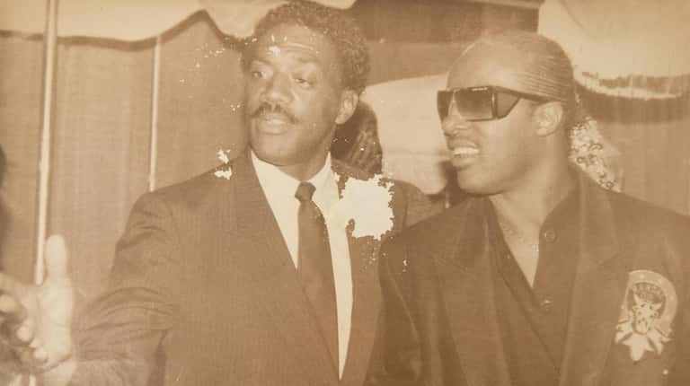 Ken Webb with Stevie Wonder in1979.