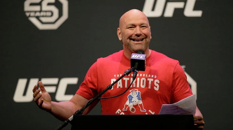 Dana White opens a UFC news conference Friday, Jan. 19,...