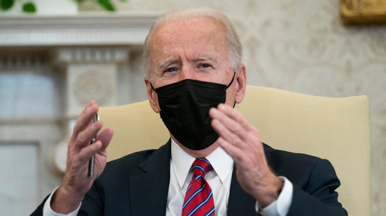 President Joe Biden during a meeting with Treasury Secretary Janet Yellen...