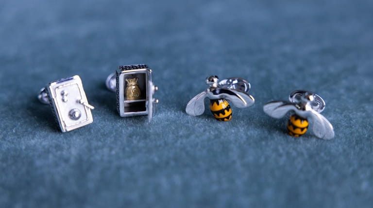 Cuff links are shown at the Park Lane Hotel.