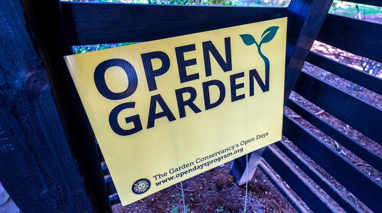 A Garden Conservancy "Open Days" sign at Landcraft Garden Foundation in...