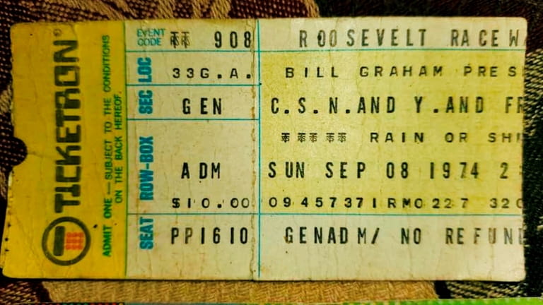 Tom Bradley of Middle Island saved his ticket stub from...