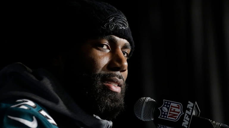 Philadelphia Eagles strong safety Malcolm Jenkins takes part in a...