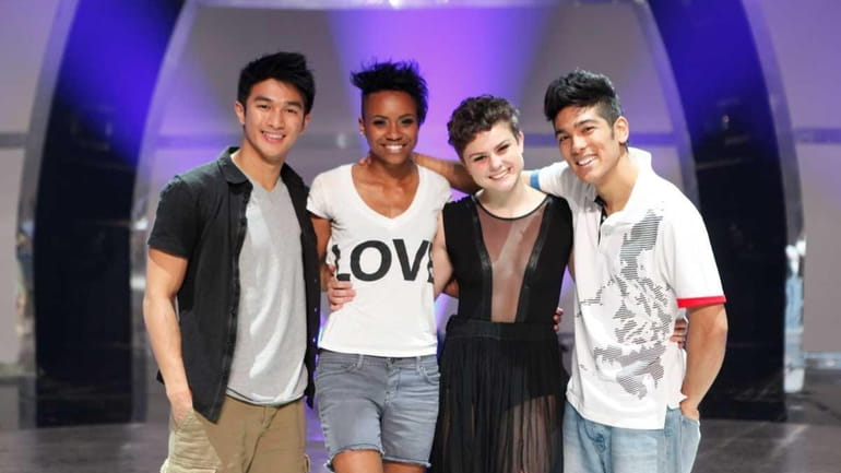 In this image released by Fox, contestants from left, Marko...