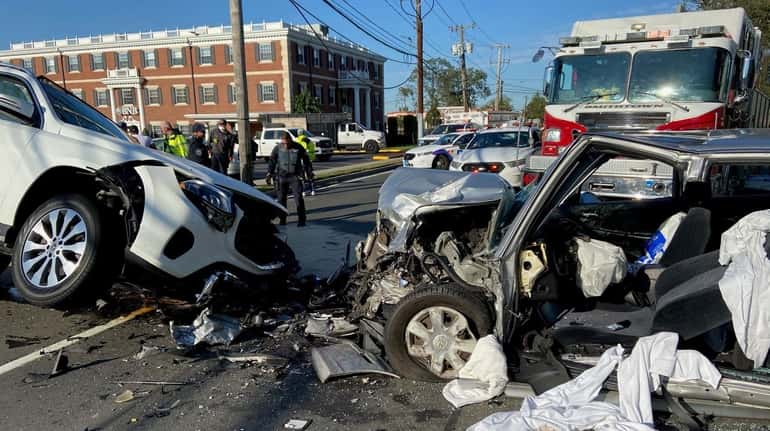 Suffolk police and Smithtown firefighters responded to a serious multi-vehicle crash...