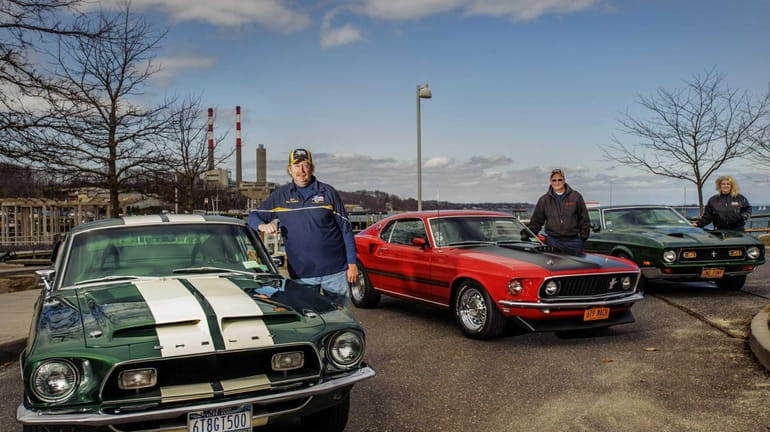 Members of the Long Island Mustang and Shelby Club gather...