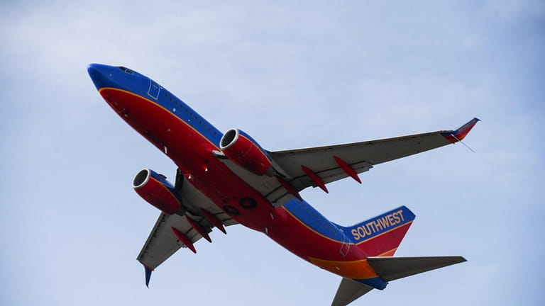 A Southwest Airlines flight takes off at Long Island MacArthur...