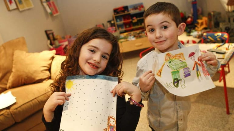 Twins Brooke and Jacob Muscolino of Melville turned 5 in...