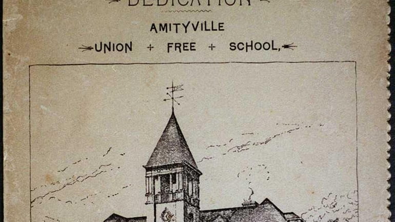 Dedication program for Amityville School, April 6, 1895.