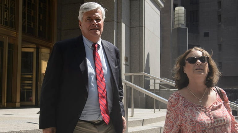 Dean Skelos, left, and his wife, Gail, leave a federal...