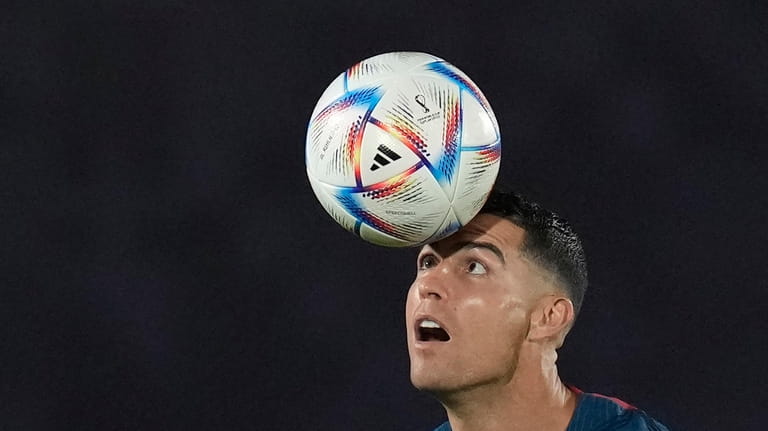 Portugal's Cristiano Ronaldo controls a ball during the Portugal's official...