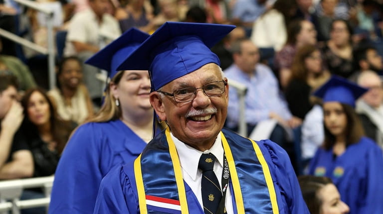 Anthony Rondello at the Hofstra University commencement ceremony in May...