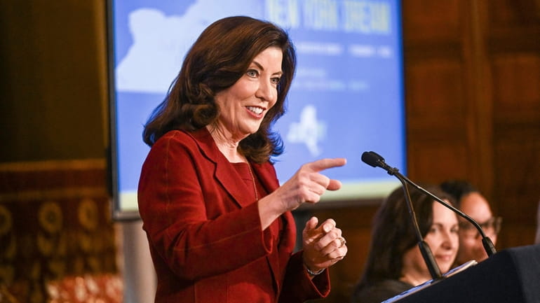 Gov. Kathy Hochul presents her executive state budget Wednesday.