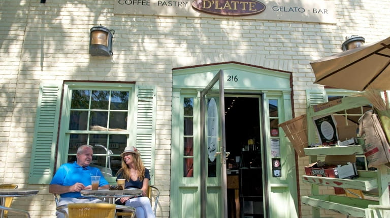 Patrons at D'Latte Cafe in Greenport.
