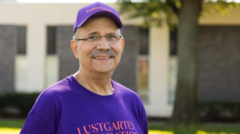 Pancreatic cancer survivor Joel Evans of Commack, 72, poses for...