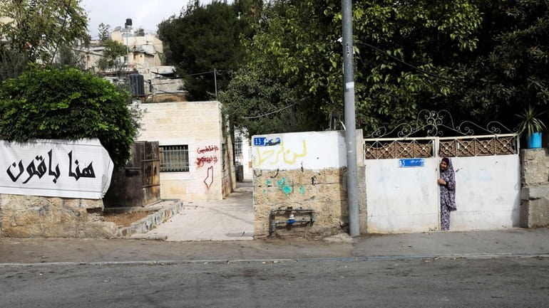 A Palestinian resident of the Sheikh Jarrah neighborhood of east...
