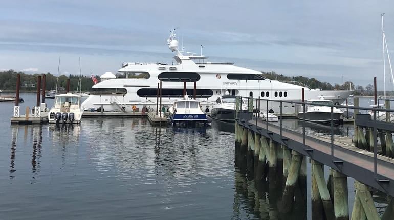 The yacht "Privacy" belonging to Tiger Woods is docked at...
