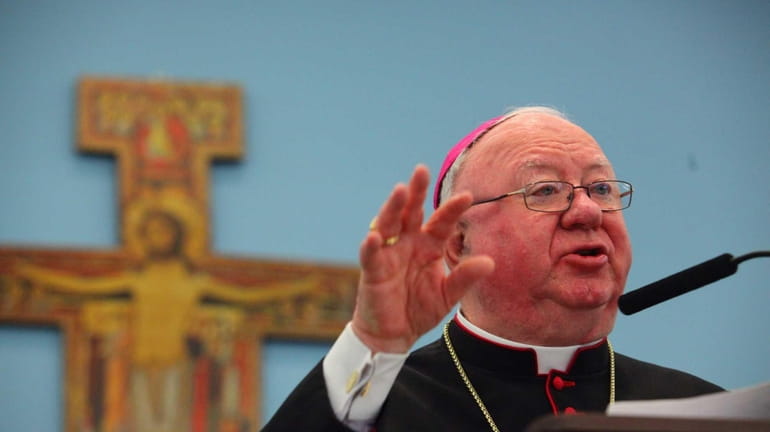 Bishop William Murphy speaks at St. Agnes Cathedral about the...