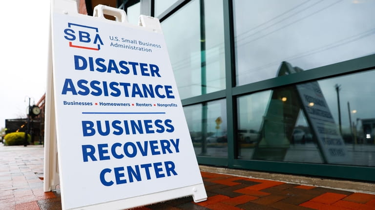 A sign for a Small Business Administration business recover center...