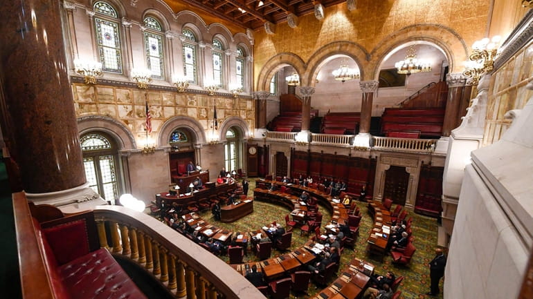 The Senate Chamber is pictured during a legislative session at...